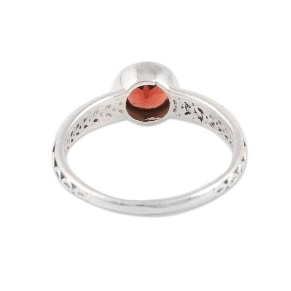 Alternate image for Faceted Garnet Solitaire Ring from India Royal Round
