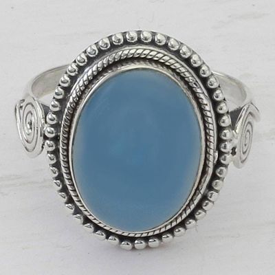 Primary image for Blue Chalcedony and Sterling Silver Cocktail Ring from India Sky Reverie