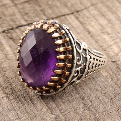 Alternate image for 10.5-Carat Amethyst Single-Stone Ring from India Lilac Gleam