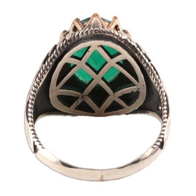 Alternate image for 6-Carat Green Onyx Single-Stone Ring from India Verdant Crown