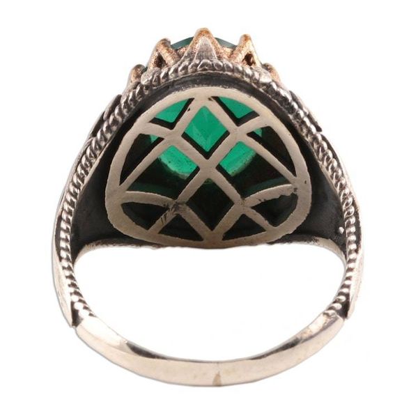 Alternate image for 6-Carat Green Onyx Single-Stone Ring from India Verdant Crown