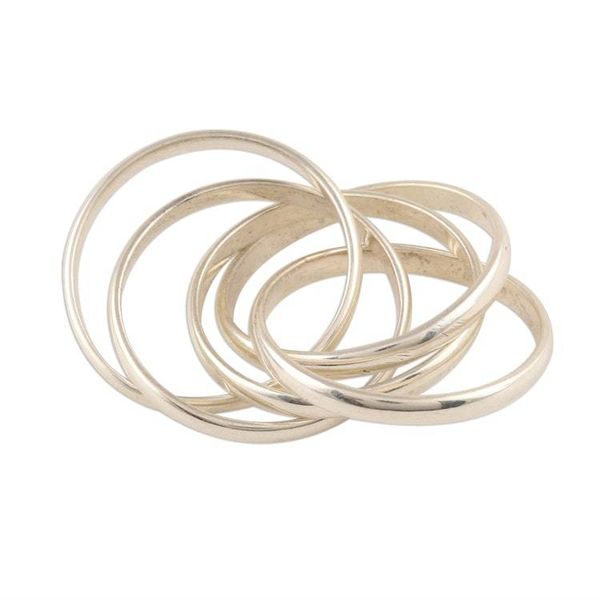 Alternate image for Multi-Band Sterling Silver Ring Crafted in India Intertwined Glory