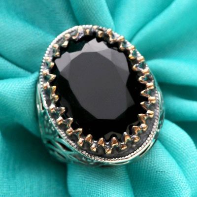 Primary image for 14-Carat Black Onyx Single-Stone Ring from India Dark Glimmer