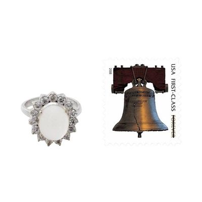 Alternate image for Moonstone and Cubic Zirconia Sterilng Silver Cocktail Ring Dazzle