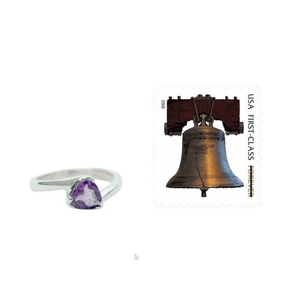 Alternate image for Hand Made Modern Sterling Silver Solitaire Amethyst Ring Scintillating Jaipur