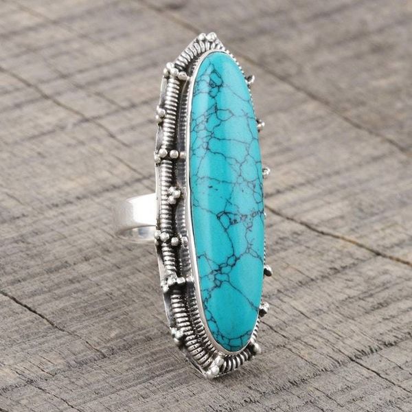 Alternate image for Hand Crafted Recon Turquoise and Sterling Silver Ring Blue Forever