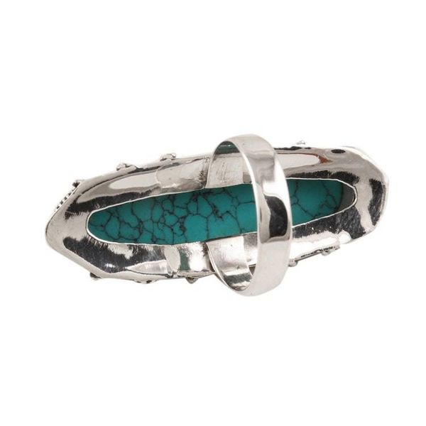 Alternate image for Hand Crafted Recon Turquoise and Sterling Silver Ring Blue Forever