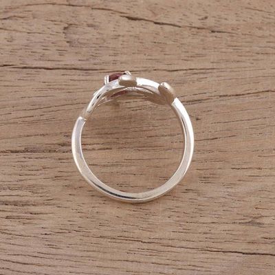 Alternate image for 925 Sterling Silver Garnet Cocktail Ring from India Crimson Branches