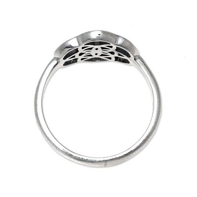 Alternate image for Geometric Sterling Silver Cocktail Ring from India Floral Illusion