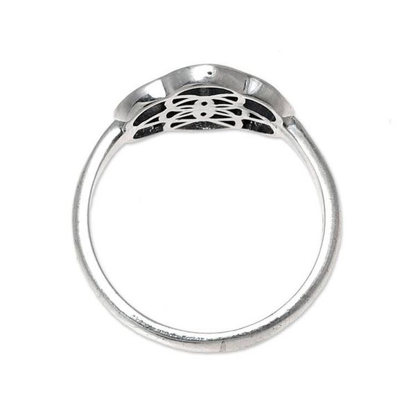 Alternate image for Geometric Sterling Silver Cocktail Ring from India Floral Illusion