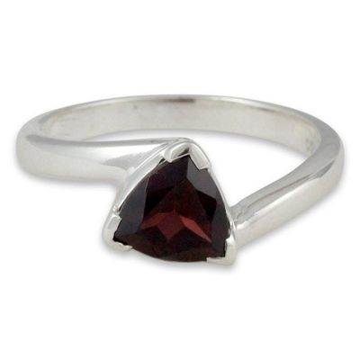 Alternate image for Garnet Solitaire Ring Scintillating Jaipur