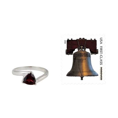 Alternate image for Garnet Solitaire Ring Scintillating Jaipur