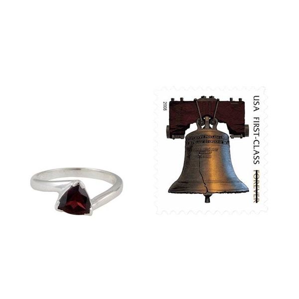 Alternate image for Garnet Solitaire Ring Scintillating Jaipur