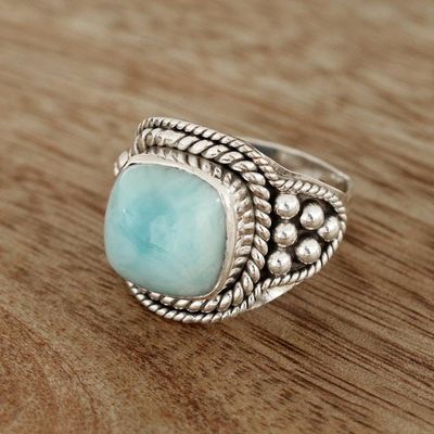 Alternate image for Sky Blue Larimar Cocktail Ring from India Limitless Beauty