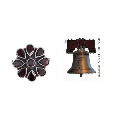 Alternate image for Garnet Ring and Sterling Silver Ring Flower Jewelry Floral Glamour