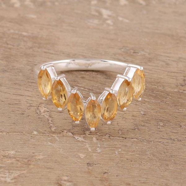 Alternate image for 2-Carat Citrine Band Ring from India Golden Array