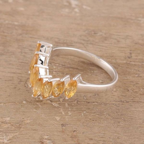 Alternate image for 2-Carat Citrine Band Ring from India Golden Array