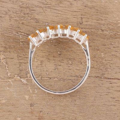 Alternate image for 2-Carat Citrine Band Ring from India Golden Array