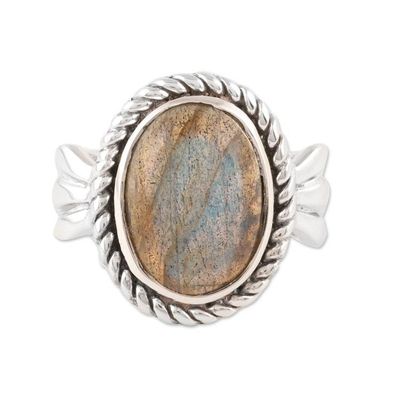 Alternate image for Oval Labradorite Cocktail Ring from India Aurora Charm
