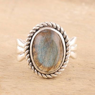Alternate image for Oval Labradorite Cocktail Ring from India Aurora Charm