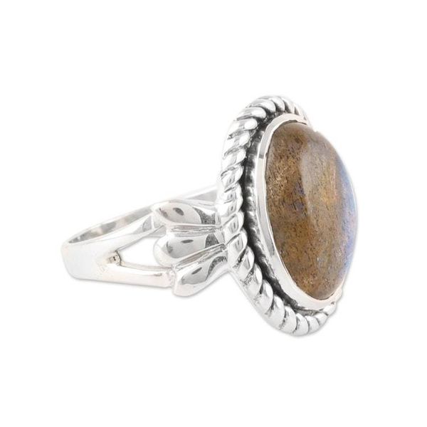 Alternate image for Oval Labradorite Cocktail Ring from India Aurora Charm