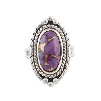 Alternate image for Oval Purple Composite Turquoise Cocktail Ring from India Regal Charm