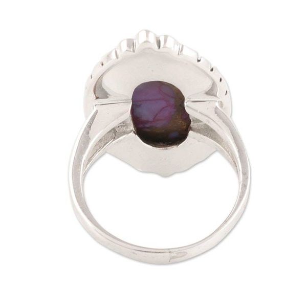 Alternate image for Oval Purple Composite Turquoise Cocktail Ring from India Regal Charm