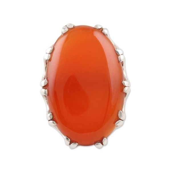 Alternate image for Carnelian and Sterling SIlver Cocktail Ring Fiery Pool