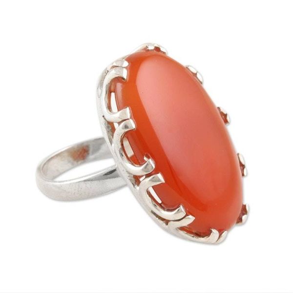 Alternate image for Carnelian and Sterling SIlver Cocktail Ring Fiery Pool