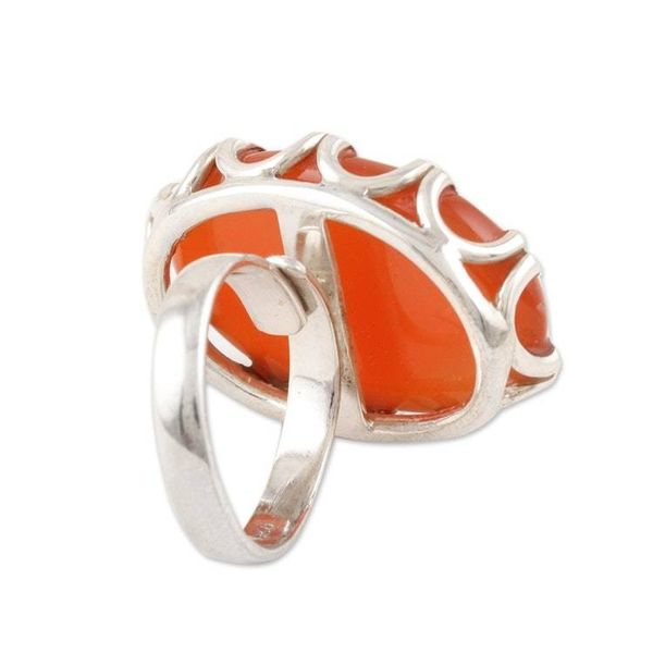 Alternate image for Carnelian and Sterling SIlver Cocktail Ring Fiery Pool