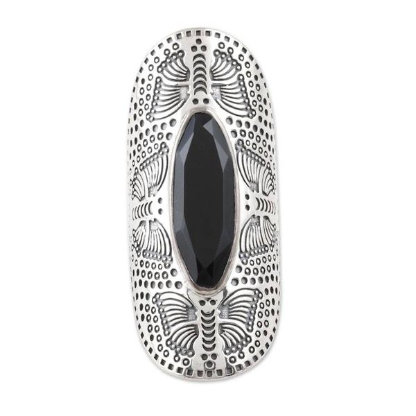 Alternate image for Butterfly-Motif Black Onyx Cocktail Ring Butterfly Black Magic