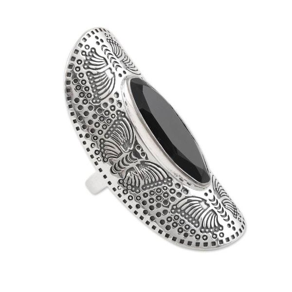 Alternate image for Butterfly-Motif Black Onyx Cocktail Ring Butterfly Black Magic