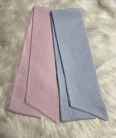 Alternate image for Pink or Blue Seersucker Monogrammed Sash