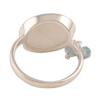 Alternate image for Rainbow Moonstone and Chalcedony Bead Cocktail Ring Misty Beads