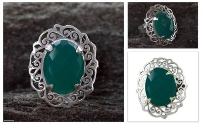 Primary image for Sterling silver cocktail ring India Secret