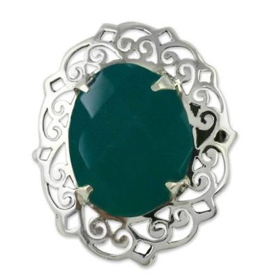 Alternate image for Sterling silver cocktail ring India Secret