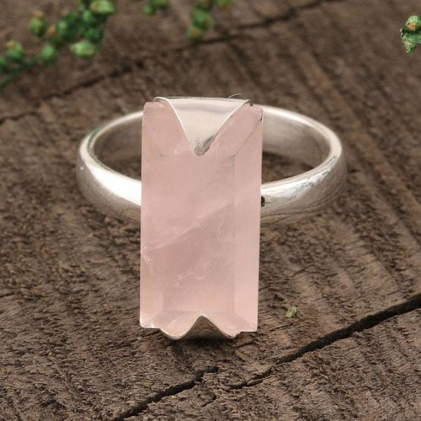Alternate image for 3-Carat Rose Quartz Cocktail Ring from india Glorious Crystal