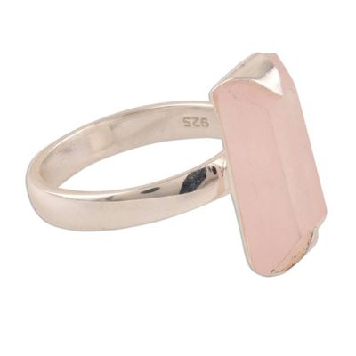 Alternate image for 3-Carat Rose Quartz Cocktail Ring from india Glorious Crystal