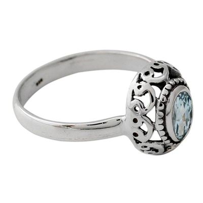 Alternate image for One Carat Blue Topaz and Sterling Silver Ring Celestial Bliss
