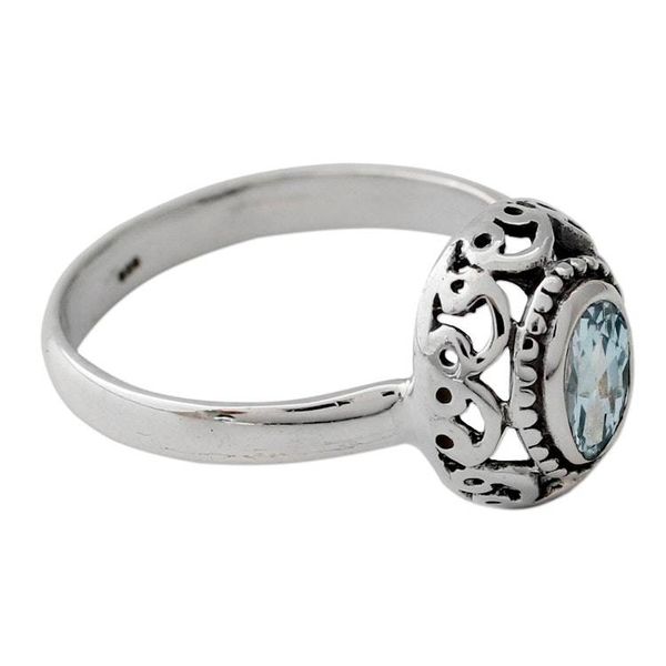 Alternate image for One Carat Blue Topaz and Sterling Silver Ring Celestial Bliss