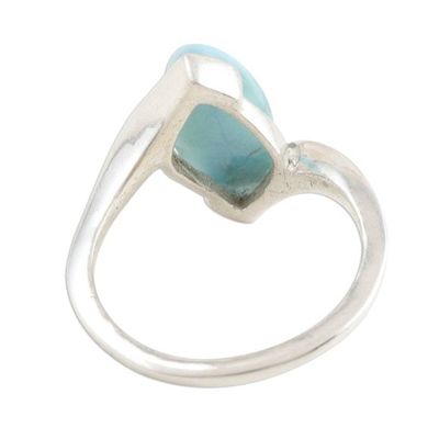 Alternate image for Marquise Larimar Cabochon Sterling Silver Ring Marquise Mantra