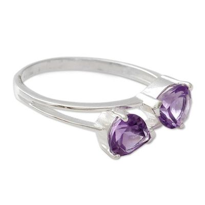 Alternate image for Sterling Silver and Amethyst Two Stone Cocktail Ring Encounters