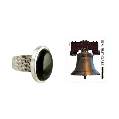 Alternate image for Sterling Silver and Onyx Cocktail Ring Perfect Night