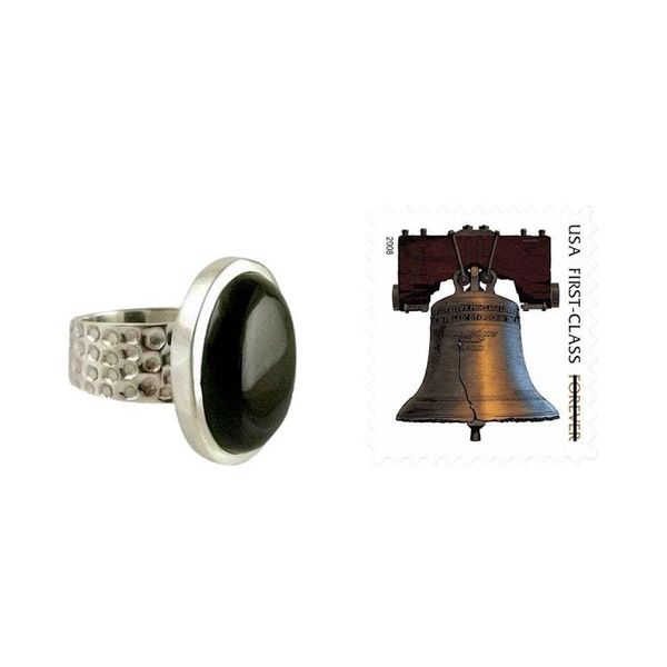 Alternate image for Sterling Silver and Onyx Cocktail Ring Perfect Night