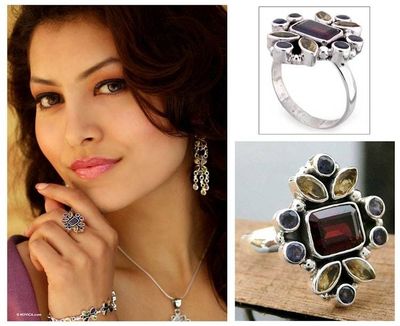 Primary image for Garnet and Citrine Multigem Ring Splendor