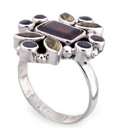 Alternate image for Garnet and Citrine Multigem Ring Splendor