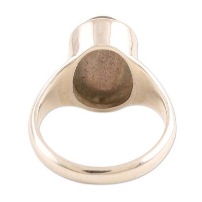 Alternate image for Handmade Labradorite and Sterling Silver Cocktail Ring Mysterious Waters