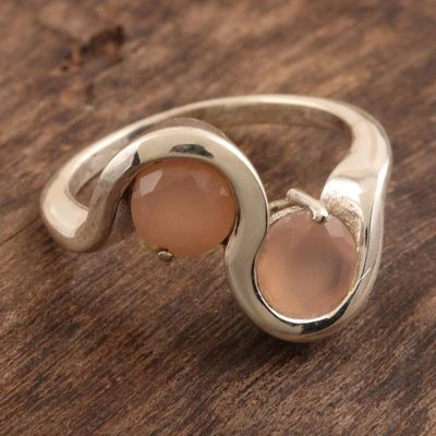 Primary image for Faceted Pink Chalcedony Cocktail Ring Pink Times Two