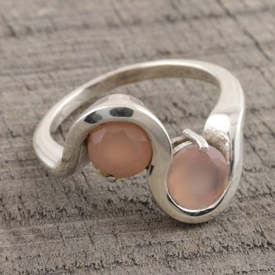 Alternate image for Faceted Pink Chalcedony Cocktail Ring Pink Times Two