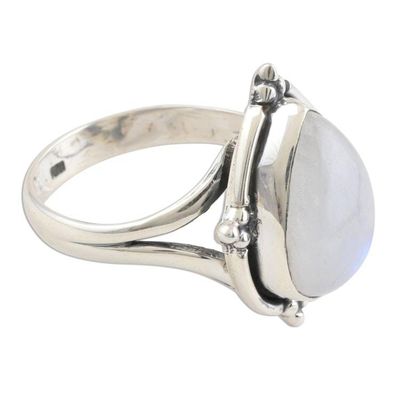 Alternate image for Rainbow Moonstone Sterling Silver Cocktail Ring Misty Glory